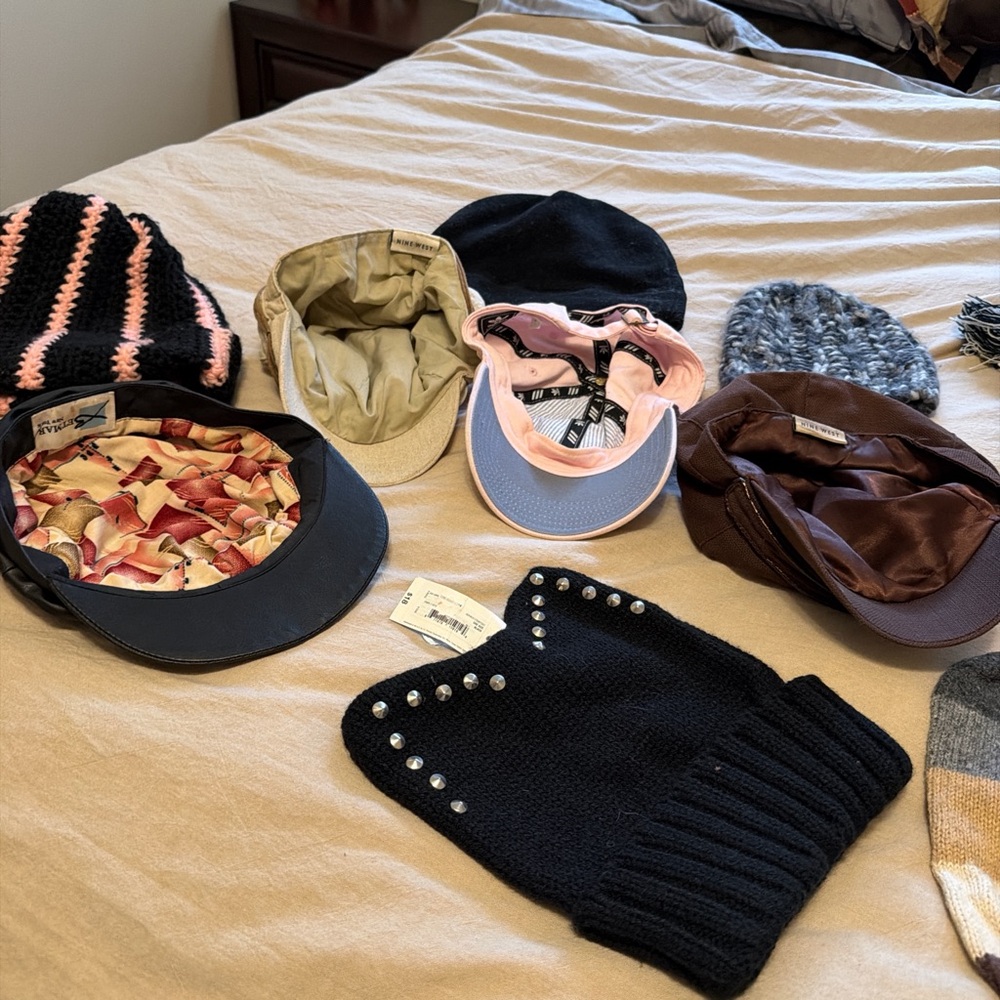 Black Knit Beanie with Studs